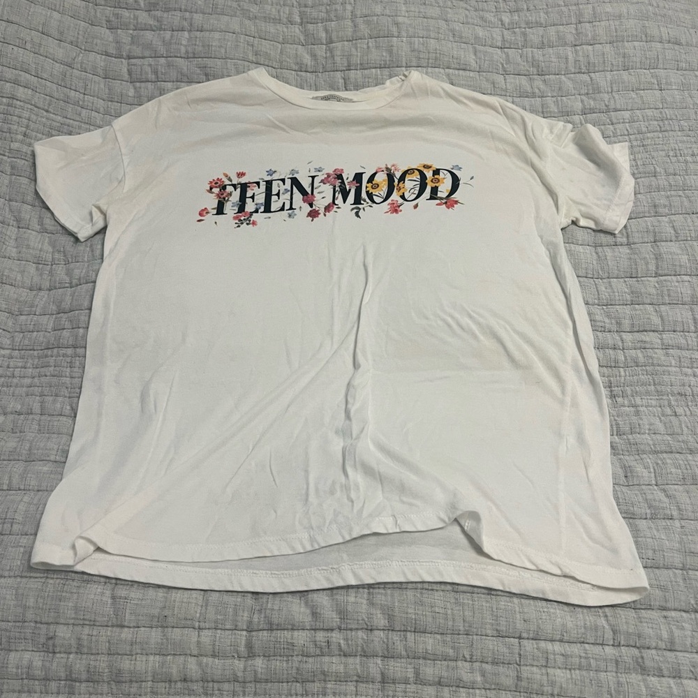 Zara White Floral Kids T-Shirt